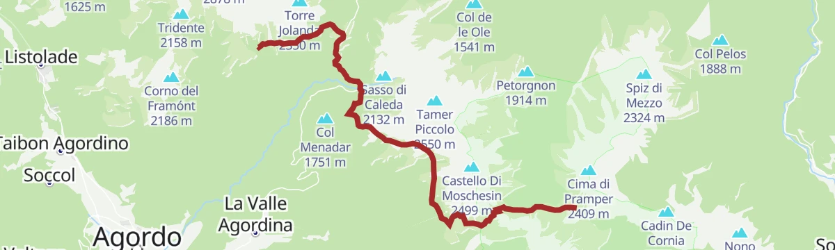 Route map: Alta Via no.1 - Stage 9